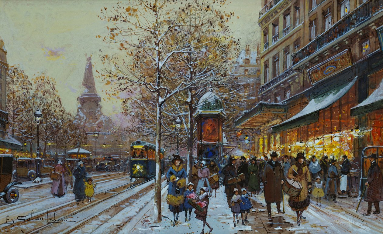 Place de la Republique, Paris by Eugene Galien Laloue