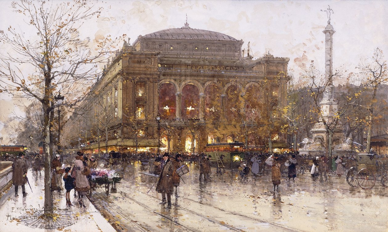 Place du Chatelet by Eugene Galien Laloue