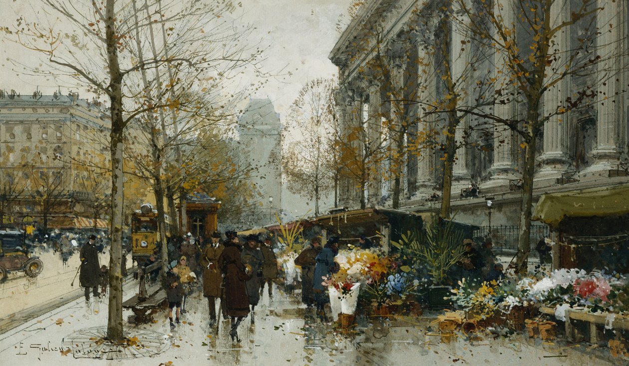 La Madelaine, Paris by Eugene Galien Laloue
