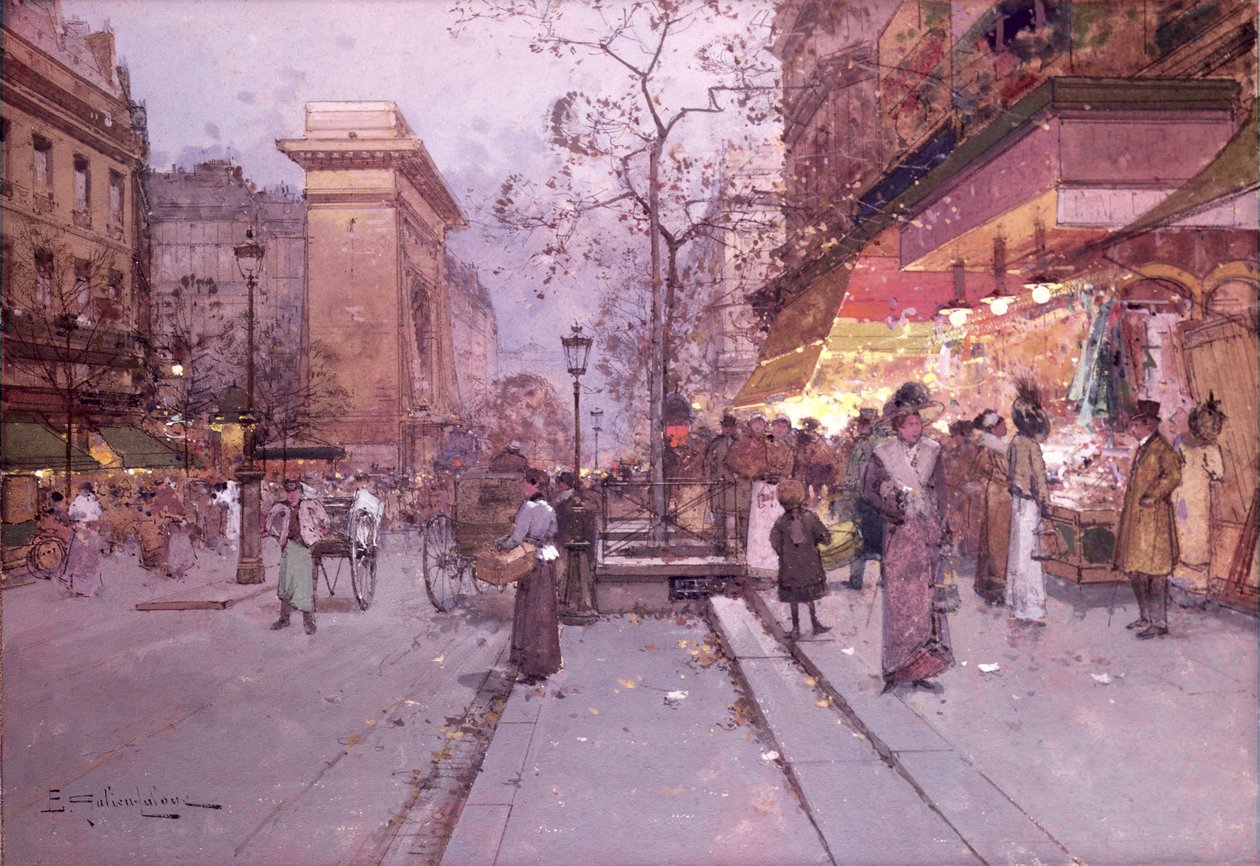 La Porte St. Denis by Eugene 1854 1941 Galien Laloue