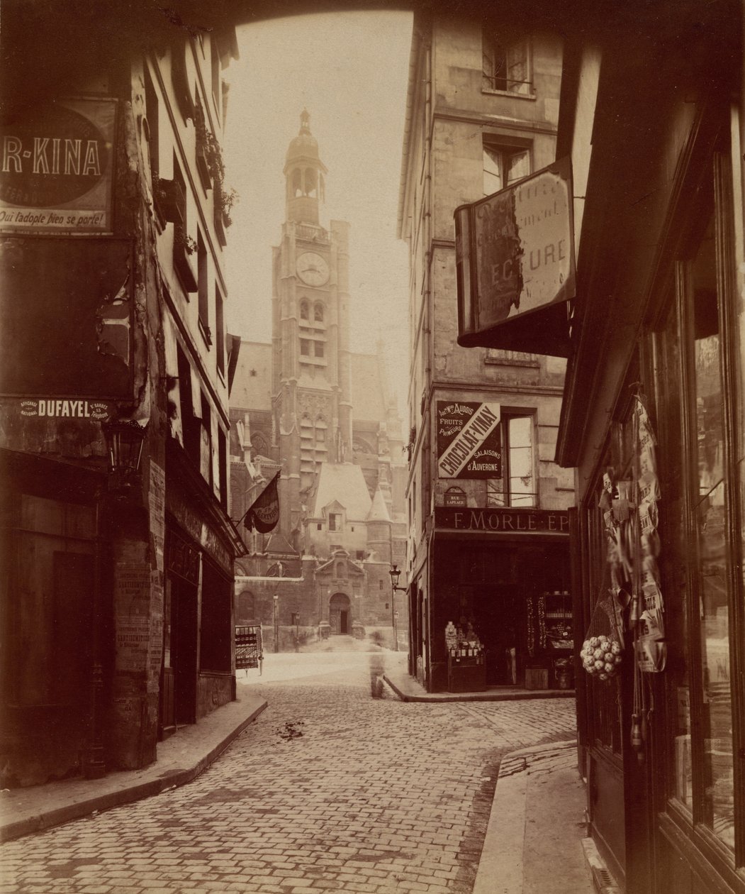 St. Étienne du Mont, Montagne Sainte Geneviève Street by Eugène Atget