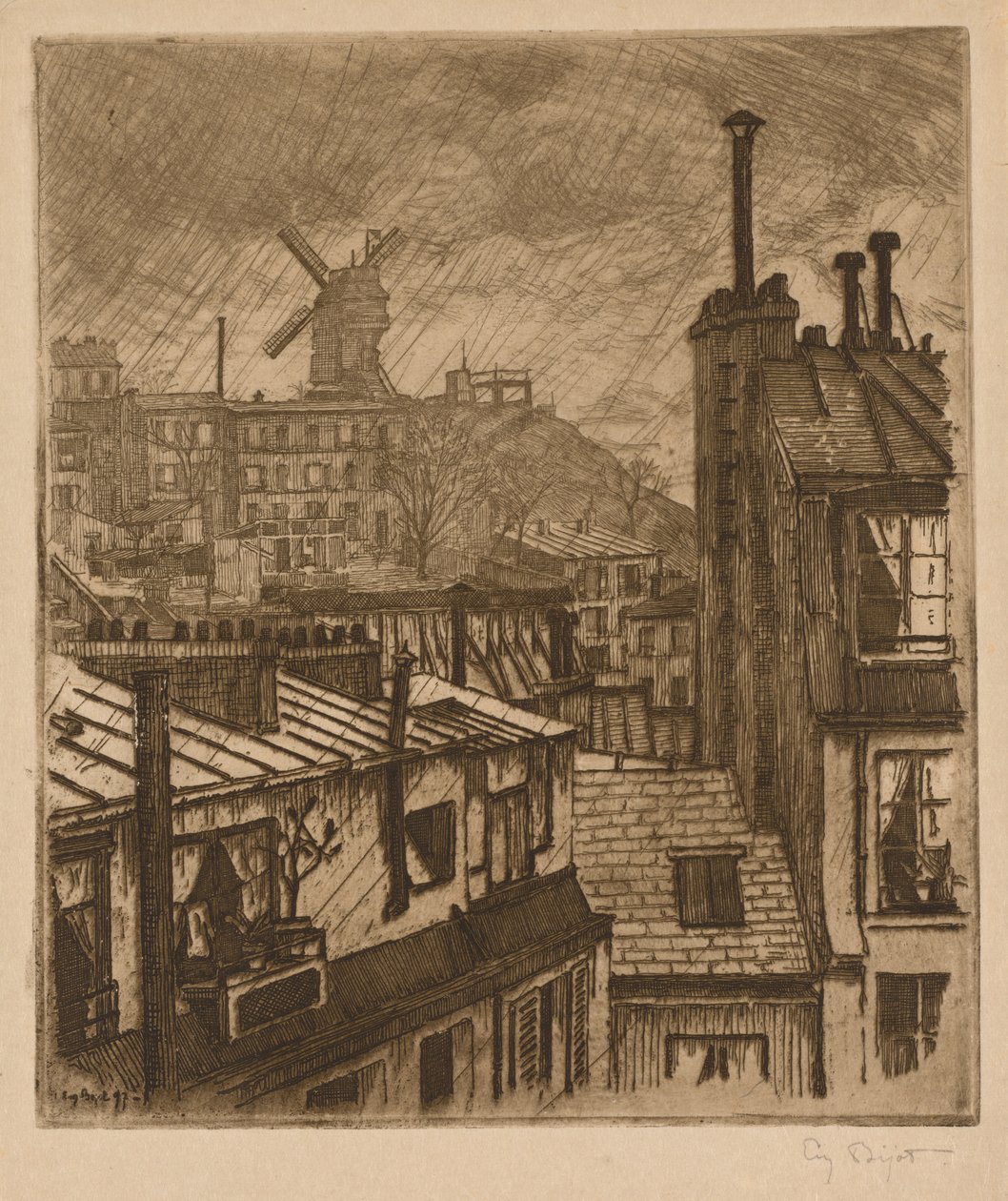Montmartre, le Moulin de la Galette by Eugene Bejot