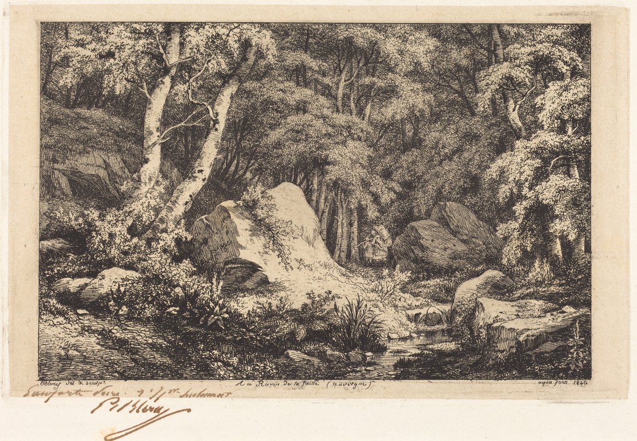 At the Fault Ravine, Auvergne by Eugene Bléry