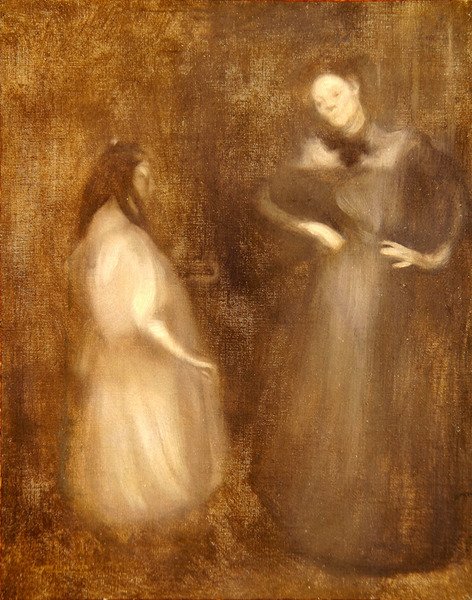 Mother and Daughter, the Violin Lesson by Eugène Carrière