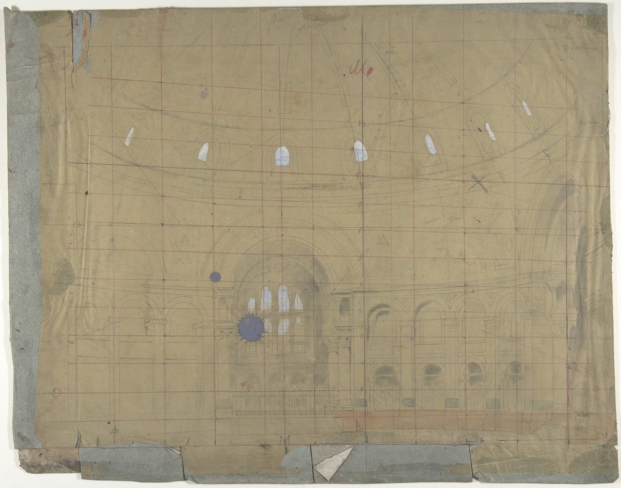 Design for a Stage Set at the Opera, Paris: Church Interior by Eugene Ciceri