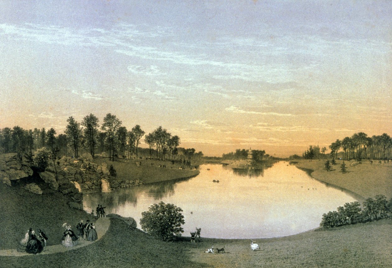 Lake in Bois de Boulogne by Eugene Ciceri
