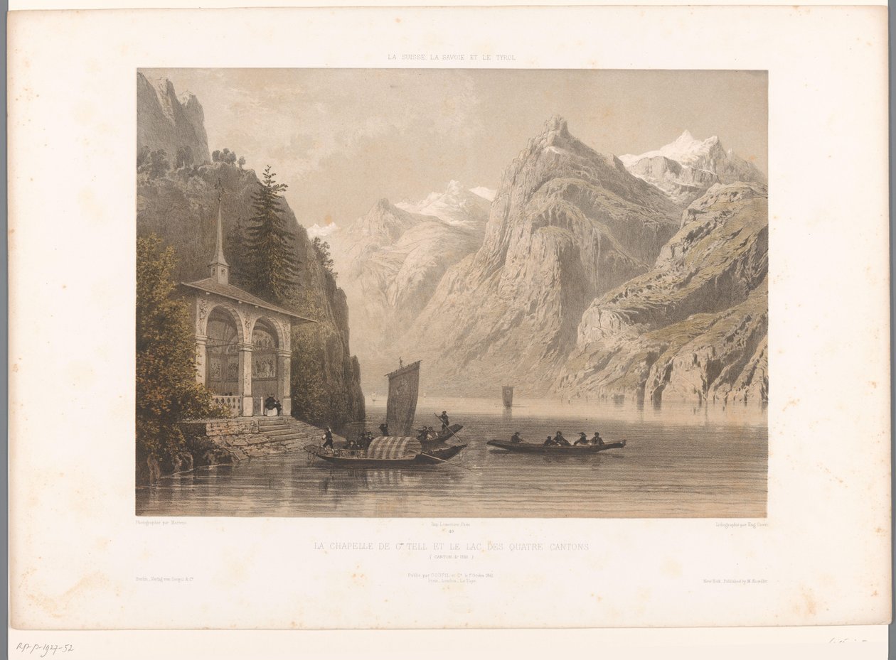 View of the Tell Chapel at Lake Lucerne (Views in Switzerland, Savoy, and Tyrol) (La Suisse, la Savoie et le Tyrol) (series title) by Eugene Ciceri