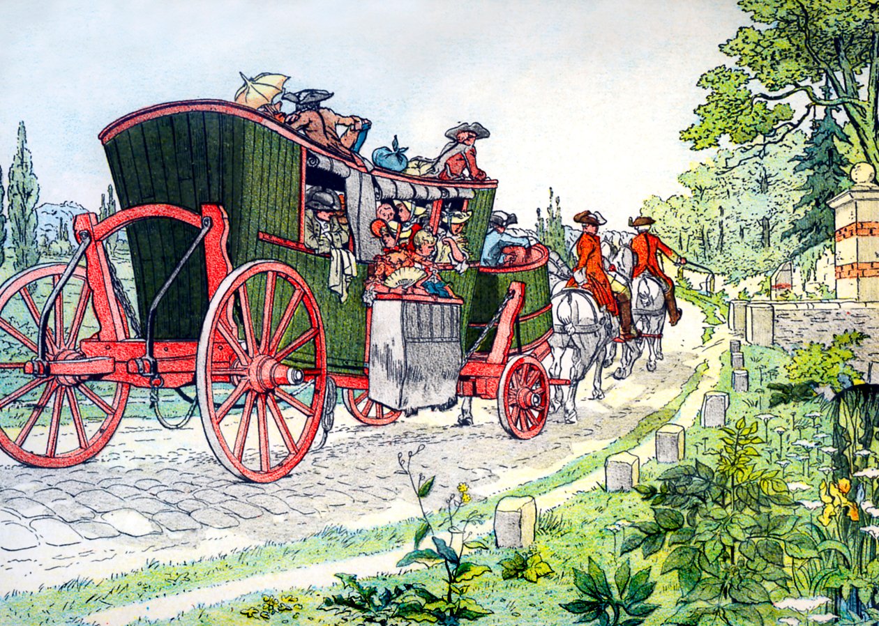 Coach from Paris to Versailles by Eugene Courboin