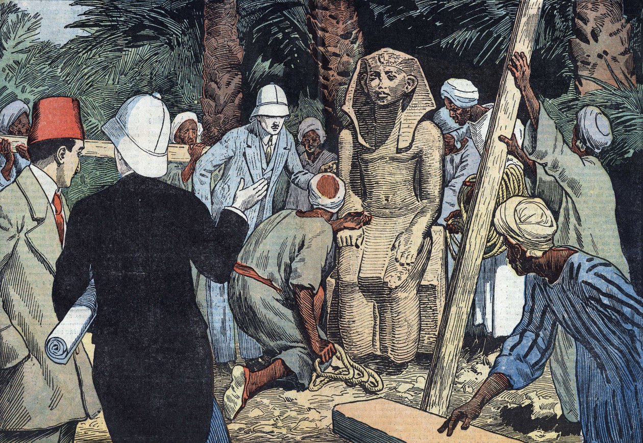 Discovery of the Statue of Sesostris III in 1862 by Eugene Damblans