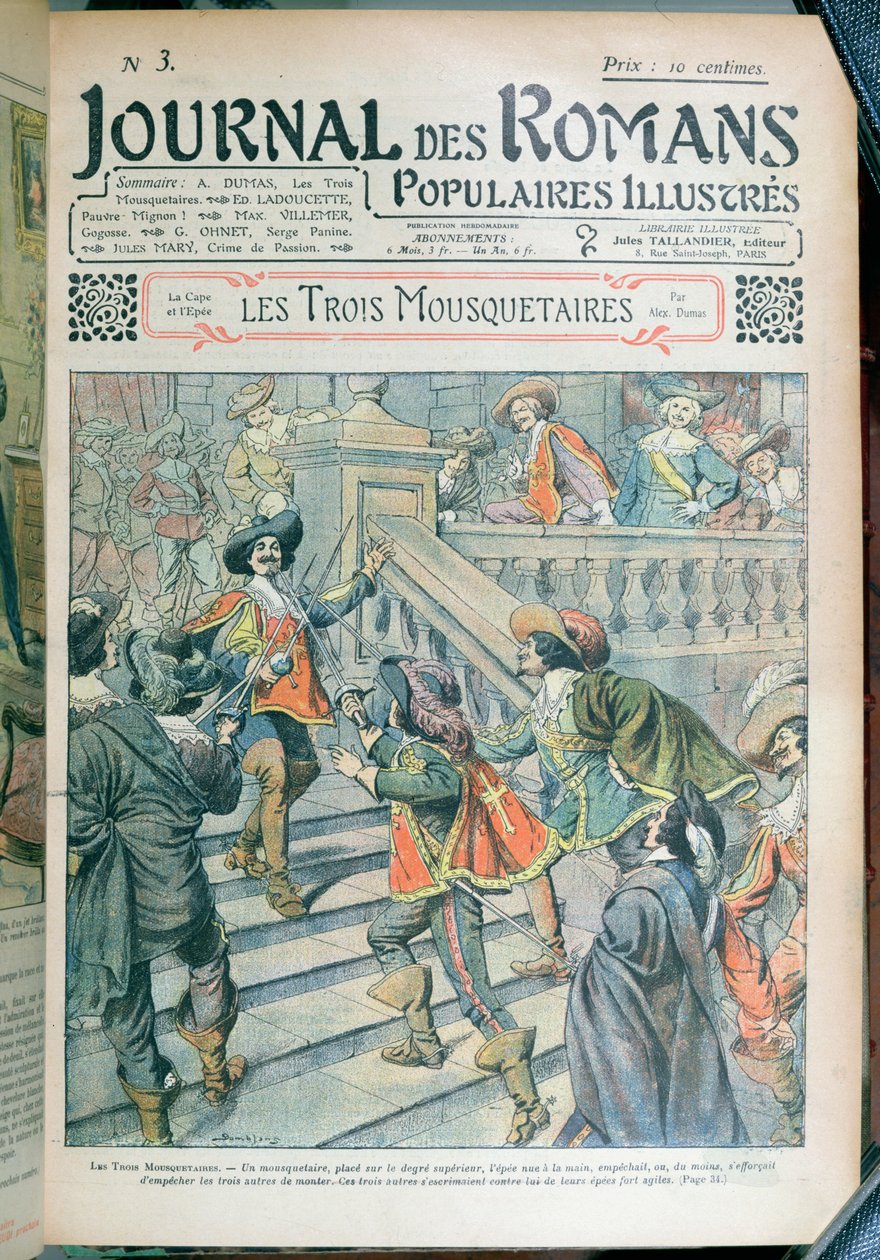 Front cover of a serialisation of The Three Musketeers by Alexandre ...