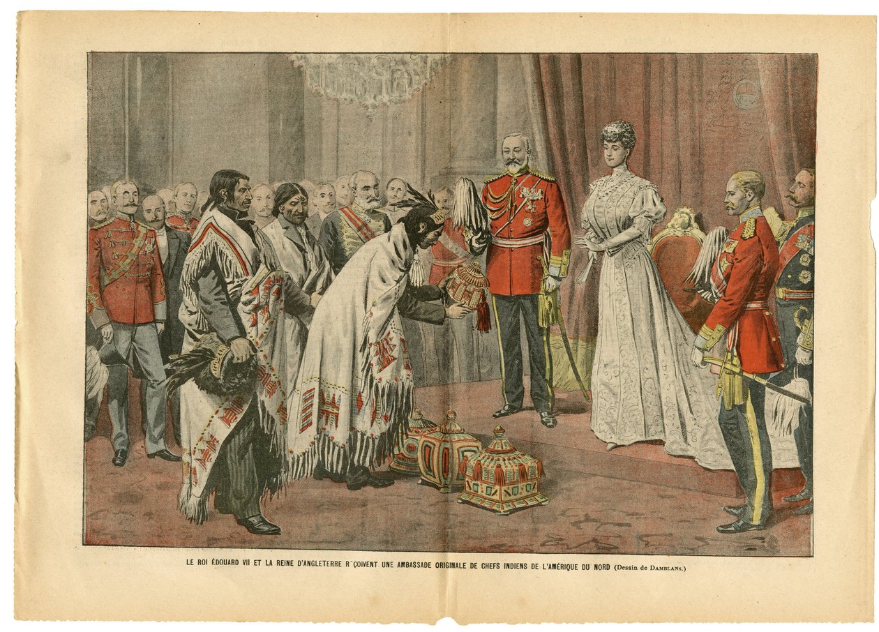 Illustration of Eugene Damblans (1865-1945) in Le Pelerin, 26/08/06 - King Edward and Queen of England... by Eugene Damblans