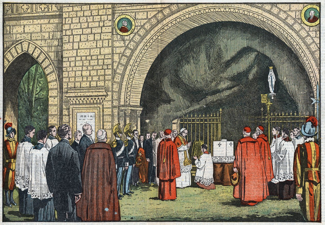 Pope Pius XI blessed the first stone of the College of Propaganda in the Vatican gardens by Eugene Damblans