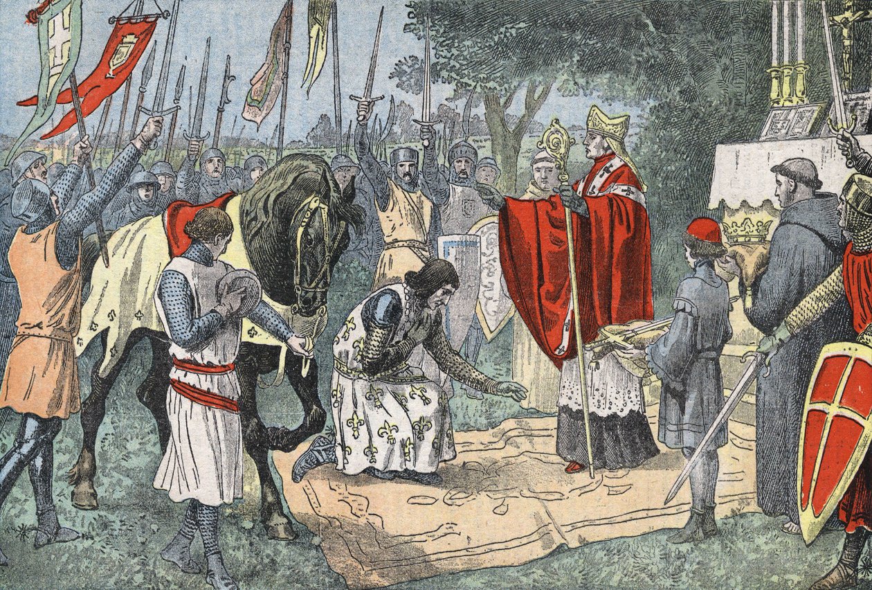 Philippe Auguste before the Battle of Bouvines on July 27 by Eugene Damblans