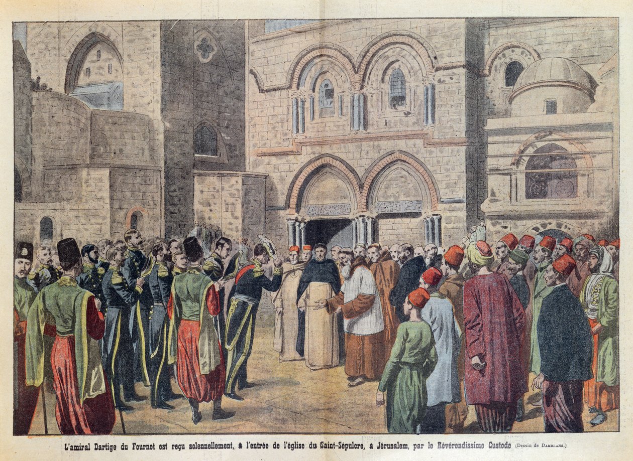 The Reception of Admiral Dartige du Fournet at the Church of the Holy Sepulchre in Jerusalem, Illustration from 