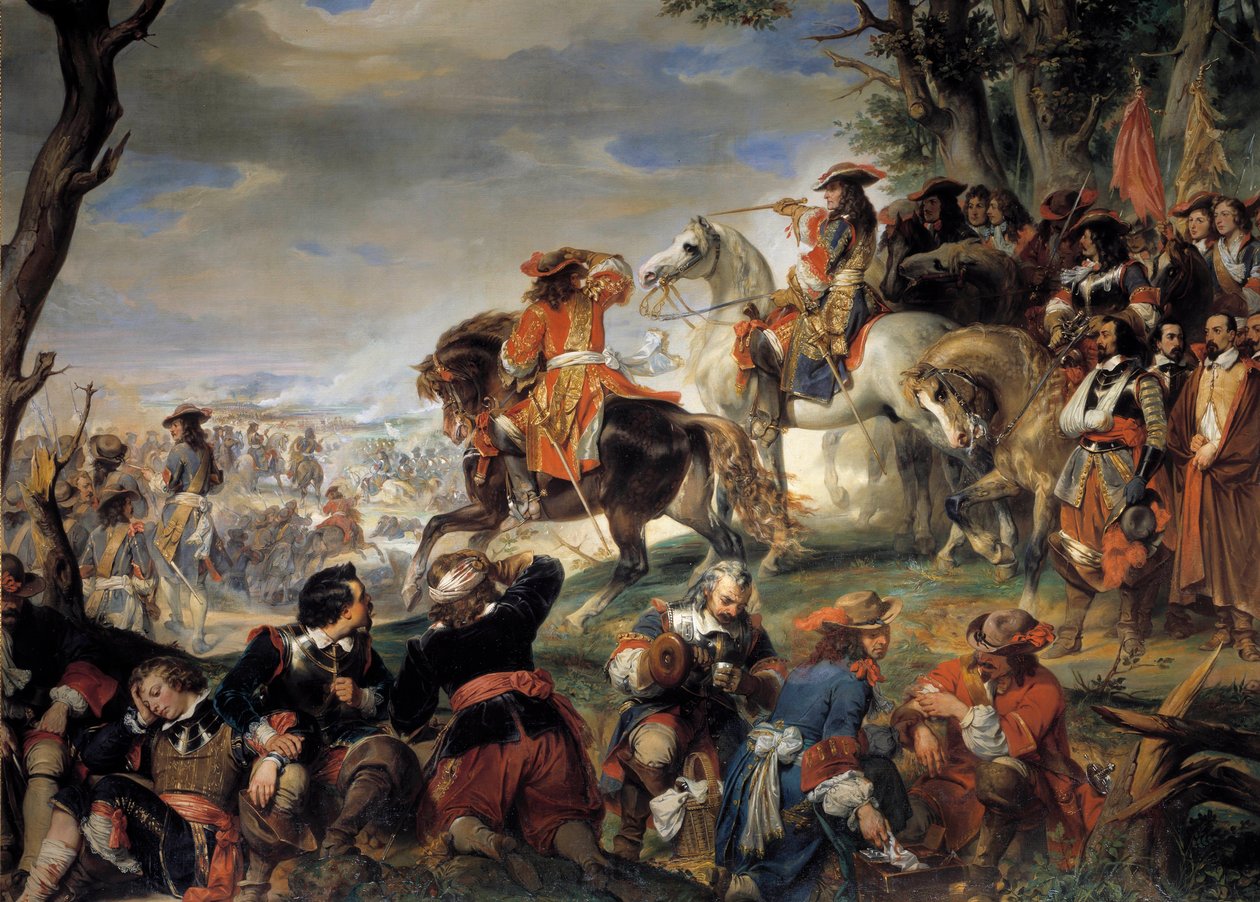 War of the League of Augsburg (1689-1697): Battle of Marsaille Won by Marshal Nicolas Catinat de La Fauconerie, 1693 by Eugene Deveria