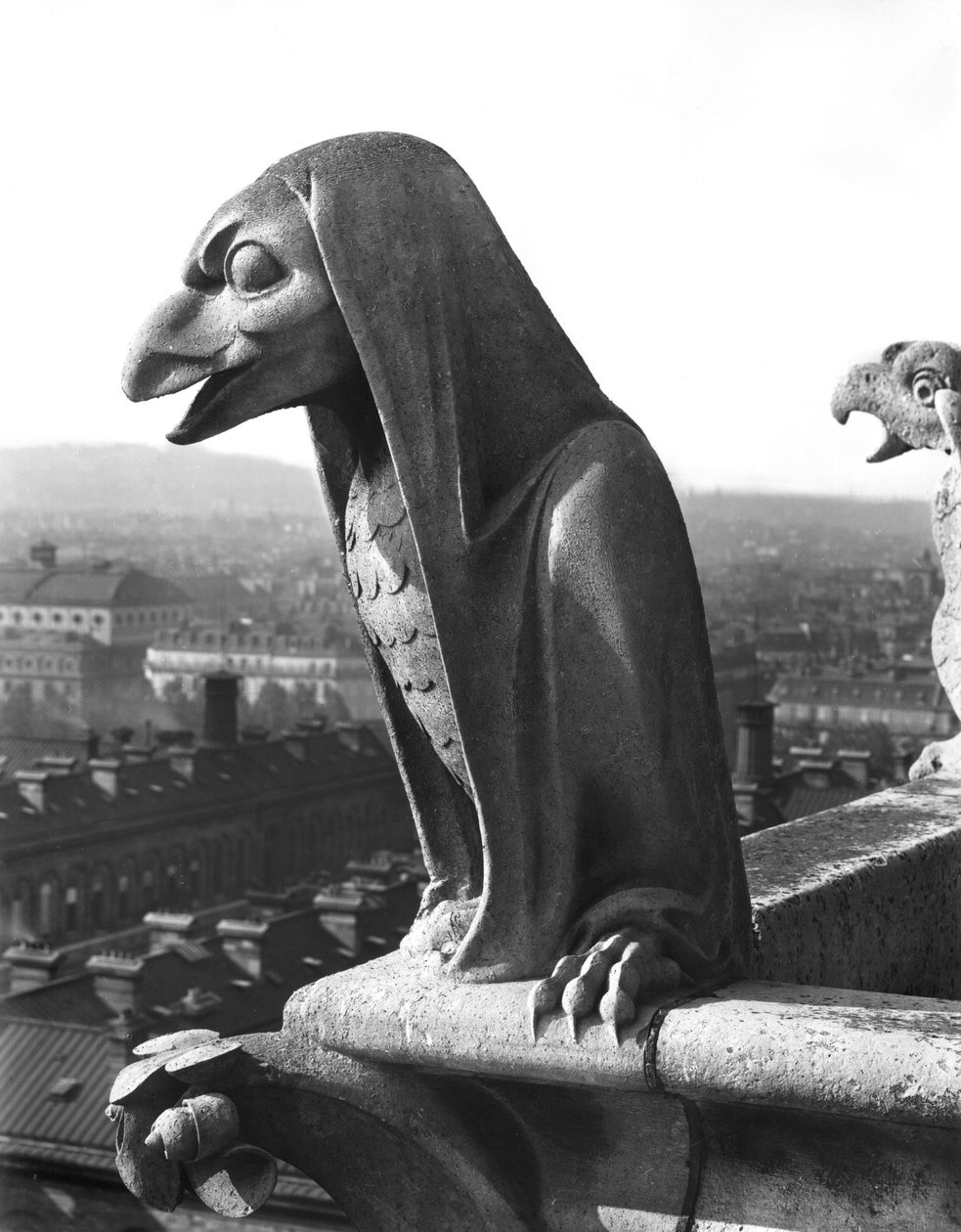 Gargoyle from the balustrade of the Grande Galerie, replica of a 12th century original by Eugene Emmanuel Viollet le Duc