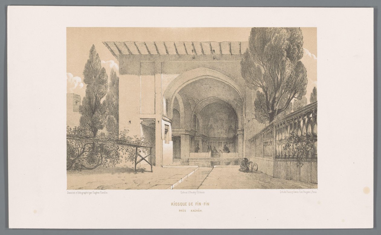 Kiosk of Fin Garden in Kashan by Eugene Flandin