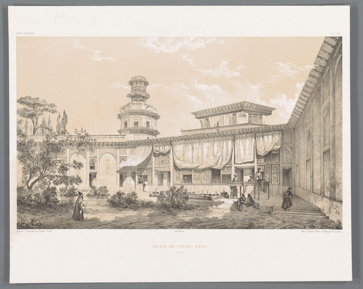 Palace Char Bagh in Isfahan by Eugene Flandin