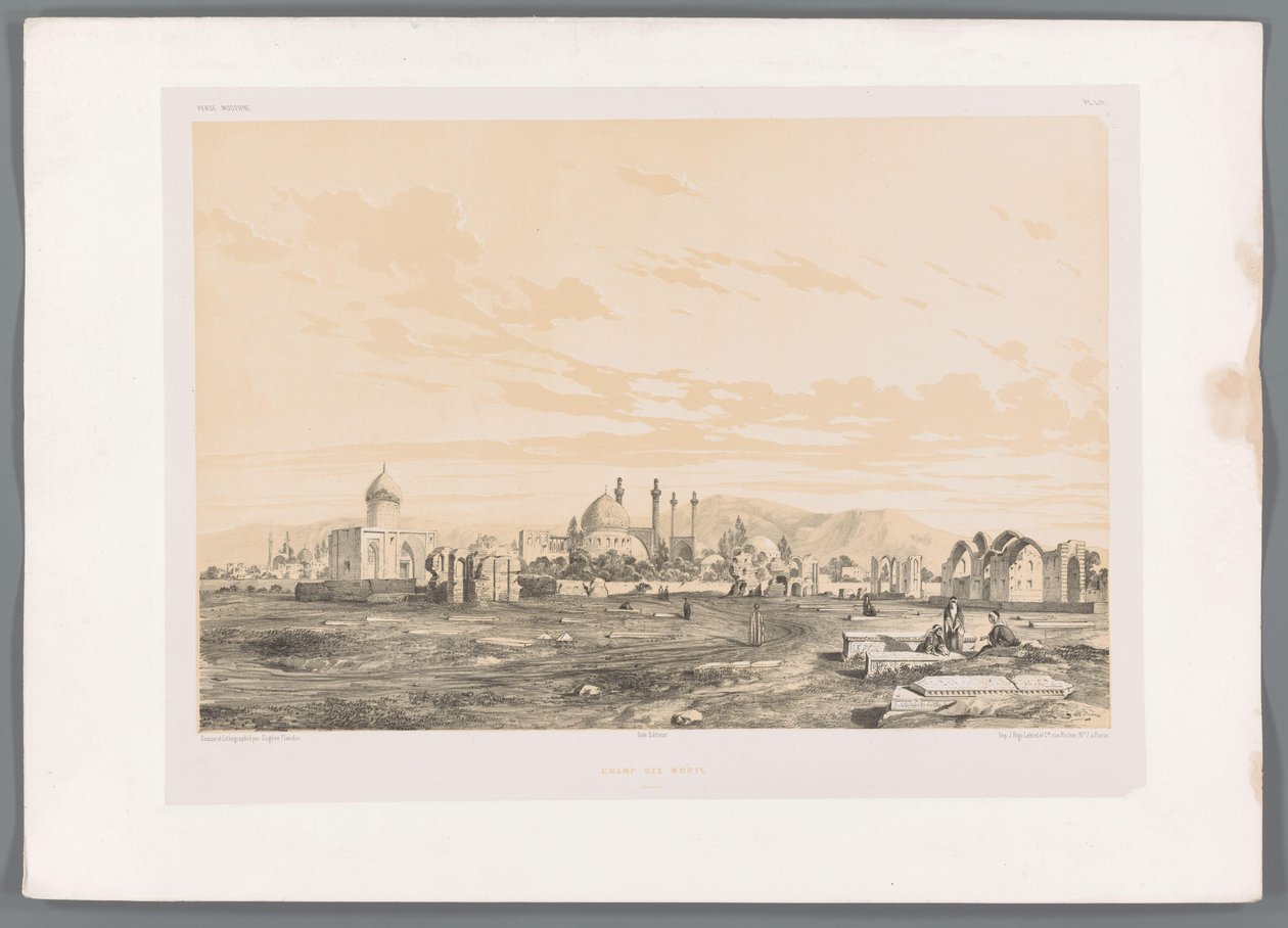 Takht-e-Foulad, Cemetery in Isfahan by Eugene Flandin