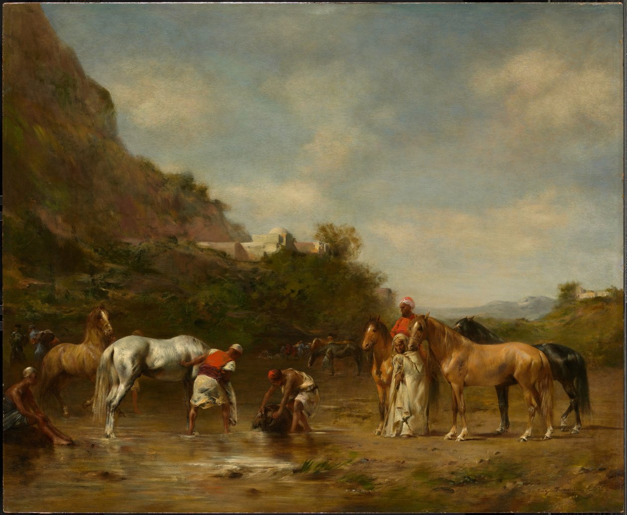 Arabs Watering Their Horses by Eugène Fromentin