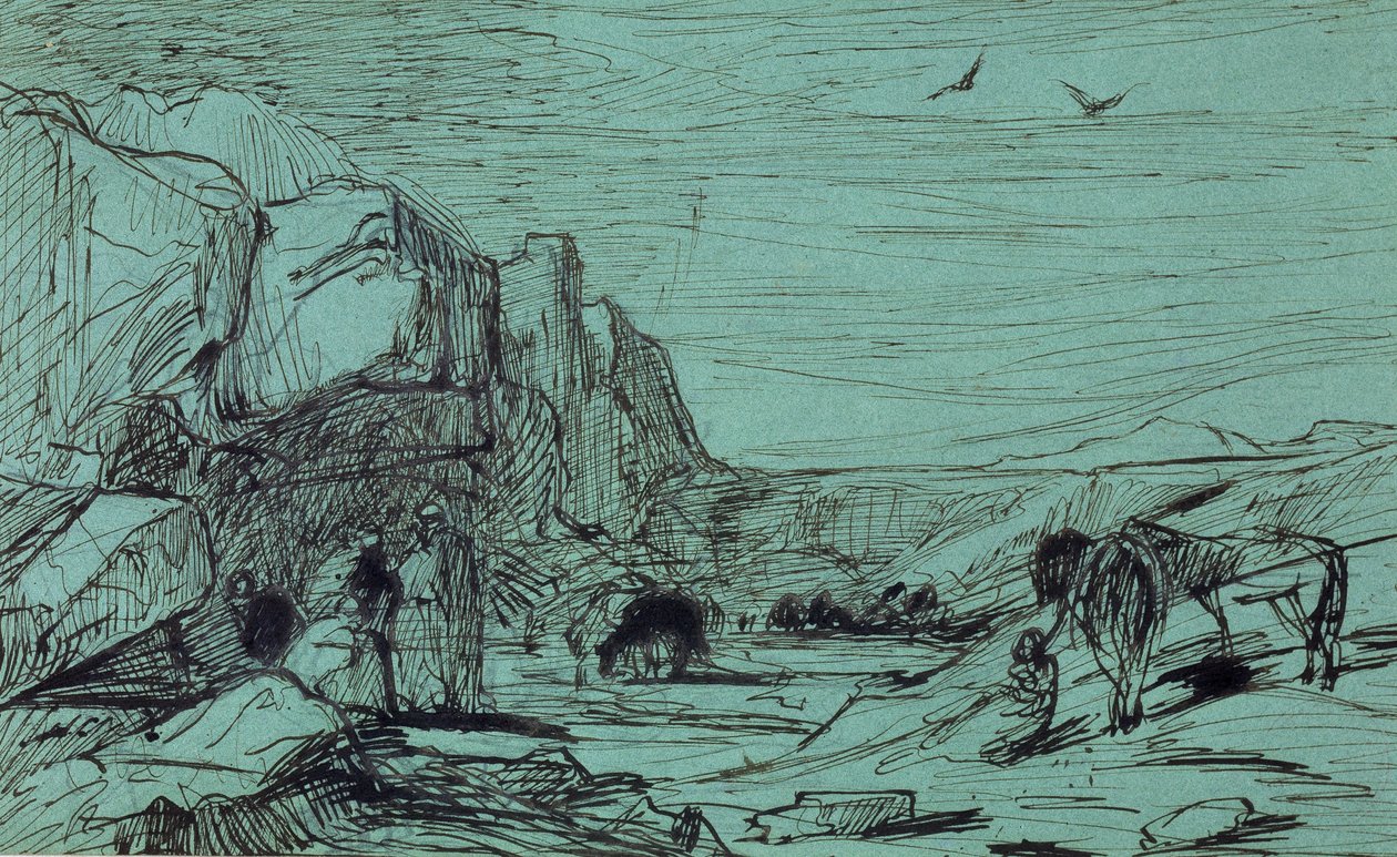Halt in the Desert by Eugène Fromentin