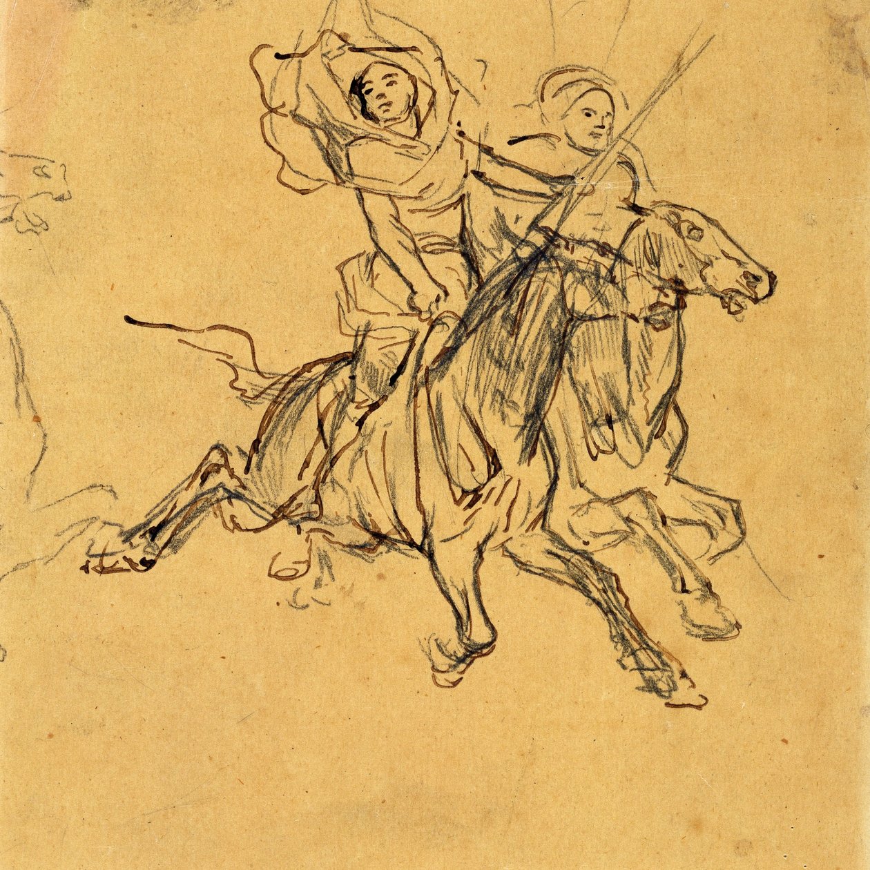 Study of Two Riders by Eugène Fromentin