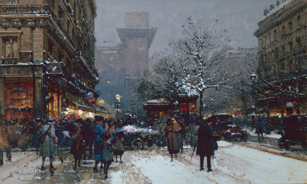 Porte St. Denis, Paris by Eugene Galien Laloue
