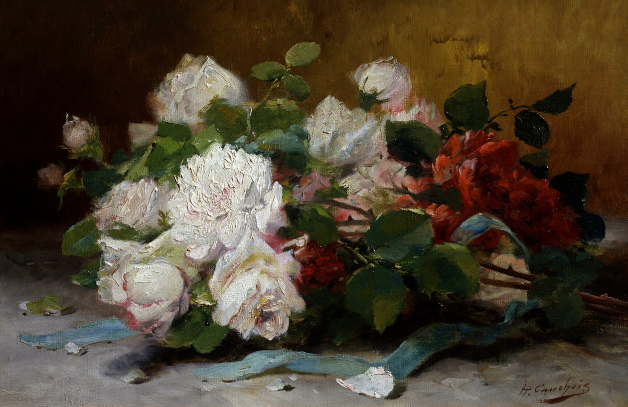 The Bouquet of Roses by Eugene Henri Cauchois