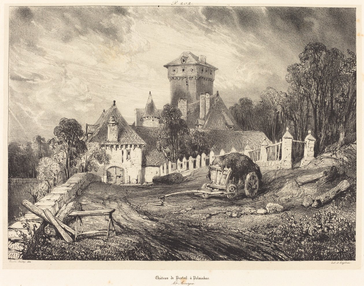 Château de Pesteil at Polminhac by Eugene Isabey