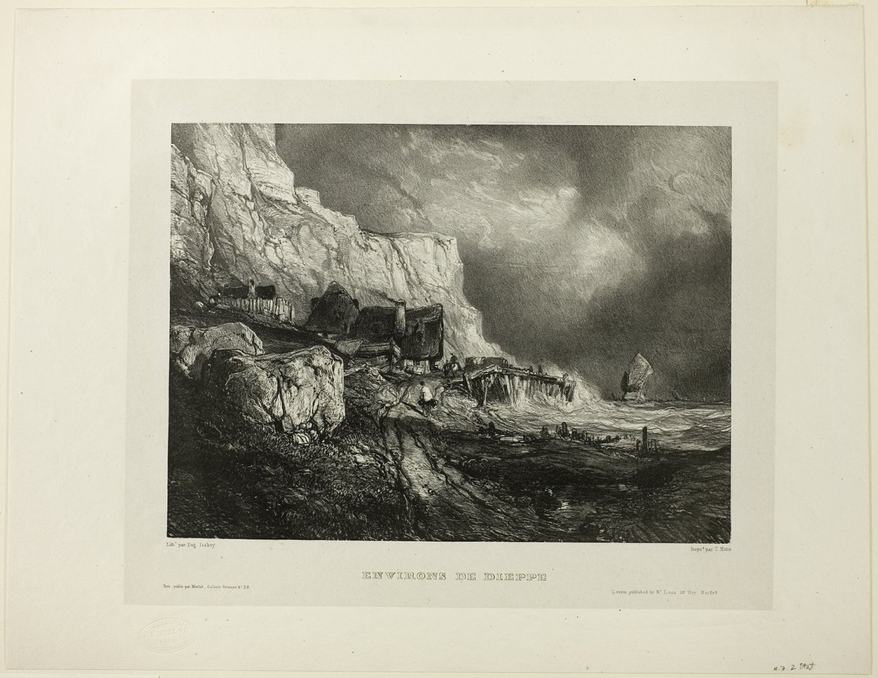 Near Dieppe, plate one from Six Marines by Eugene Isabey