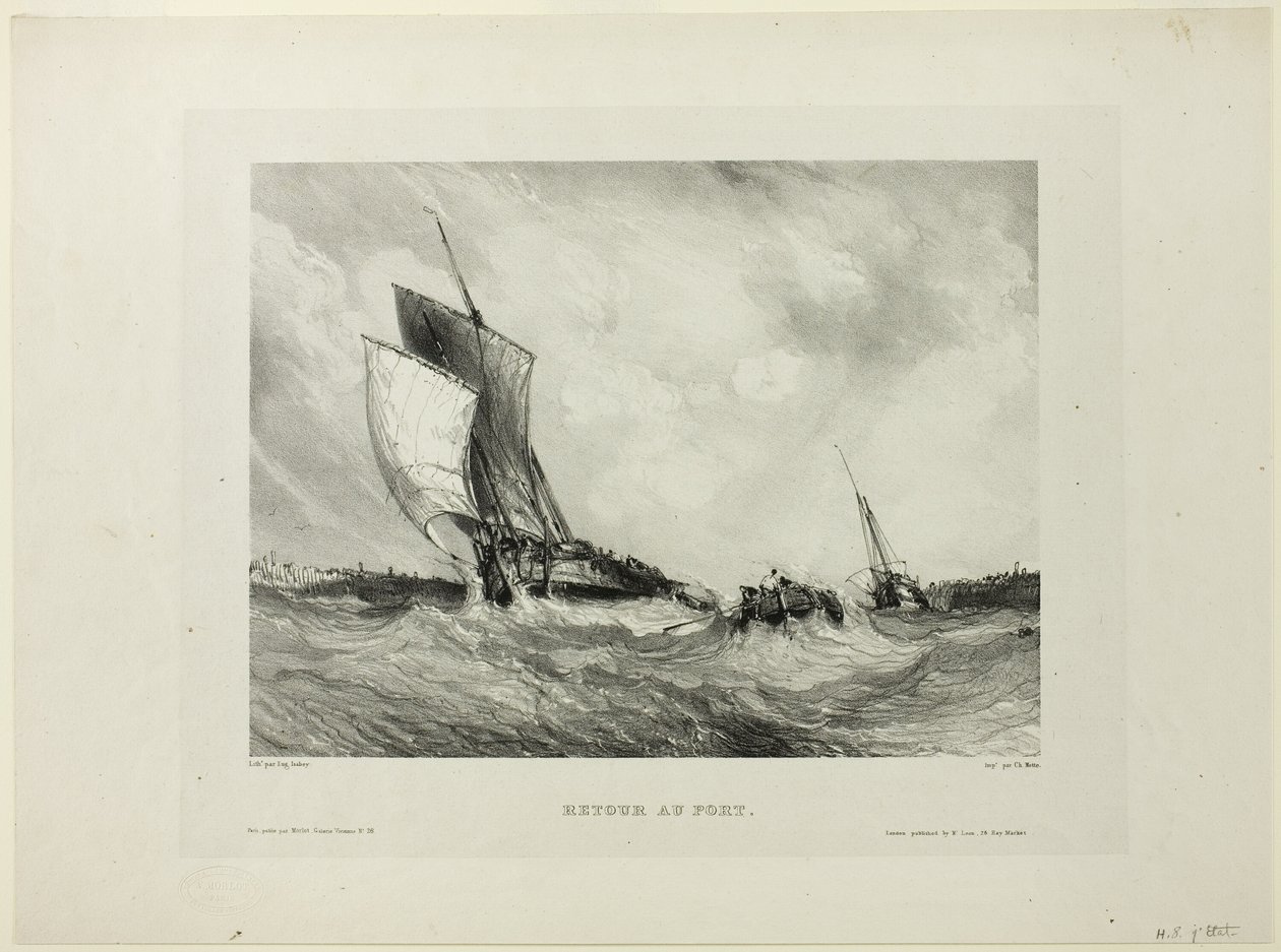 Return to Port, plate two from Six Marines by Eugene Isabey
