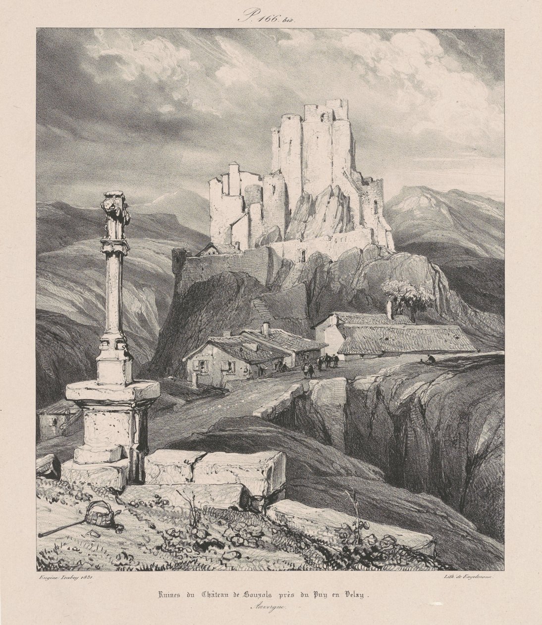 Ruins of the Castle of Bouzols Near Le Puy-en-Velay by Eugene Isabey