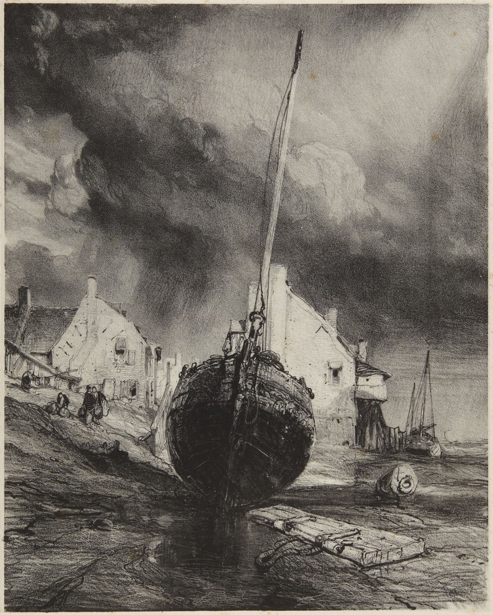Souvenir of St. Valery sur Somme by Eugene Isabey