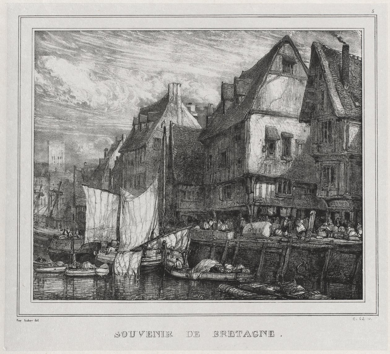 Souvenirs: Souvenir of Brittany, Plate 5 by Eugene Isabey