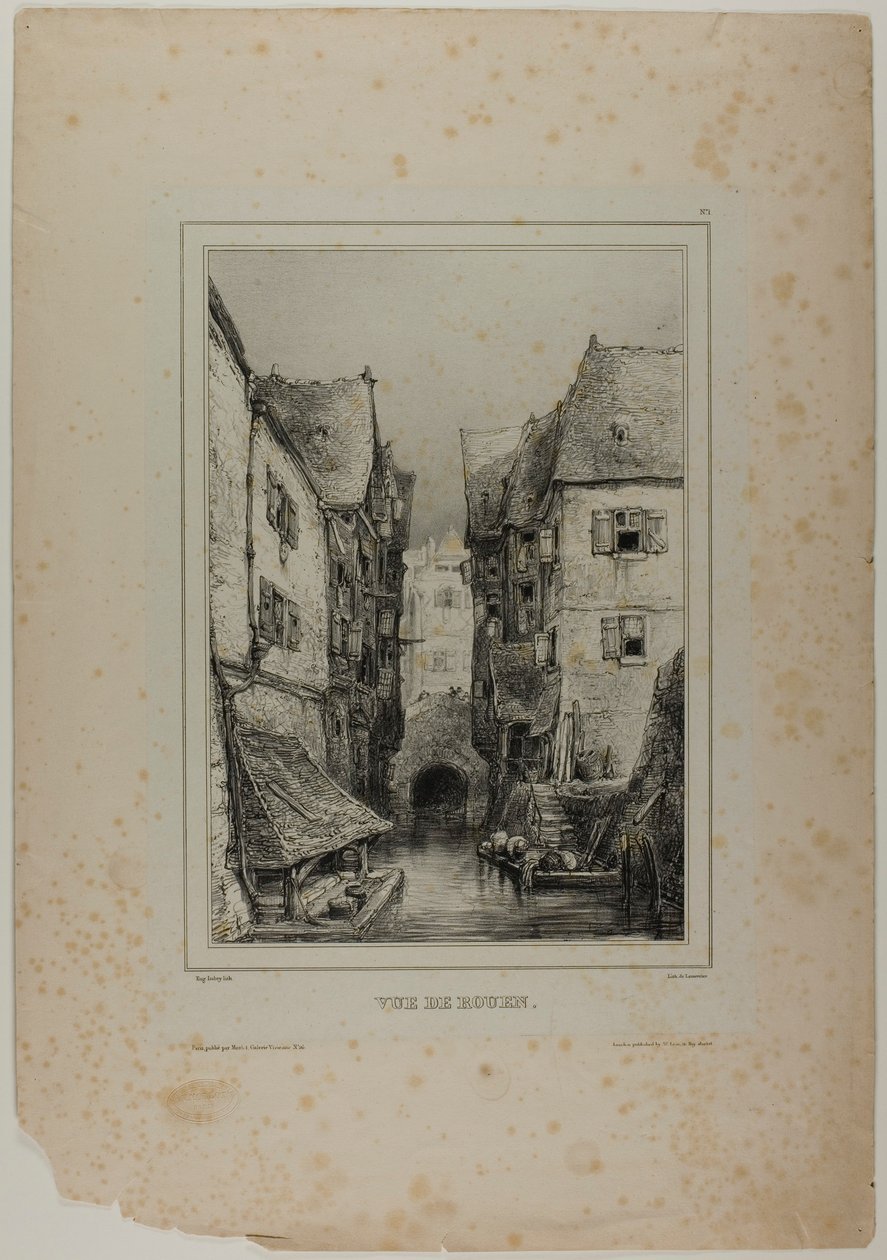 View of Rouen, Plate Three by Eugene Isabey