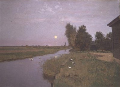 Landscape with Ducks on a River by Eugene Jettel