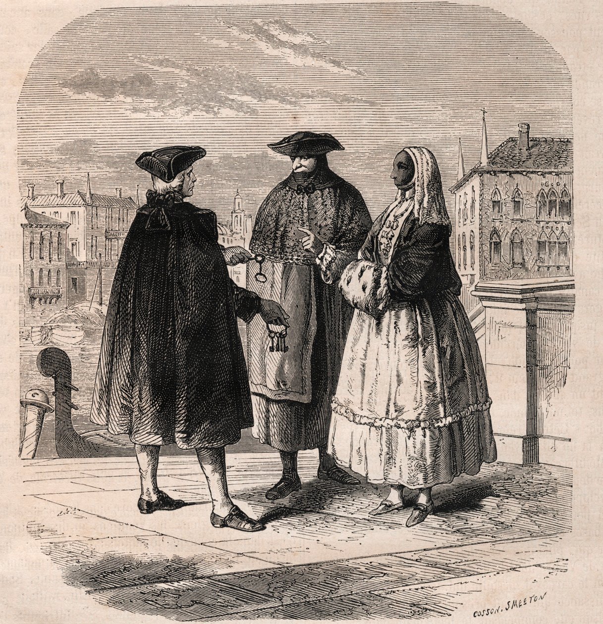 The renter of the theatre rooms in Venice - drawing by Viollat by Gaetano Zompini (1700-1778) - The Trades of Venice by Eugene Joseph (after) Viollat