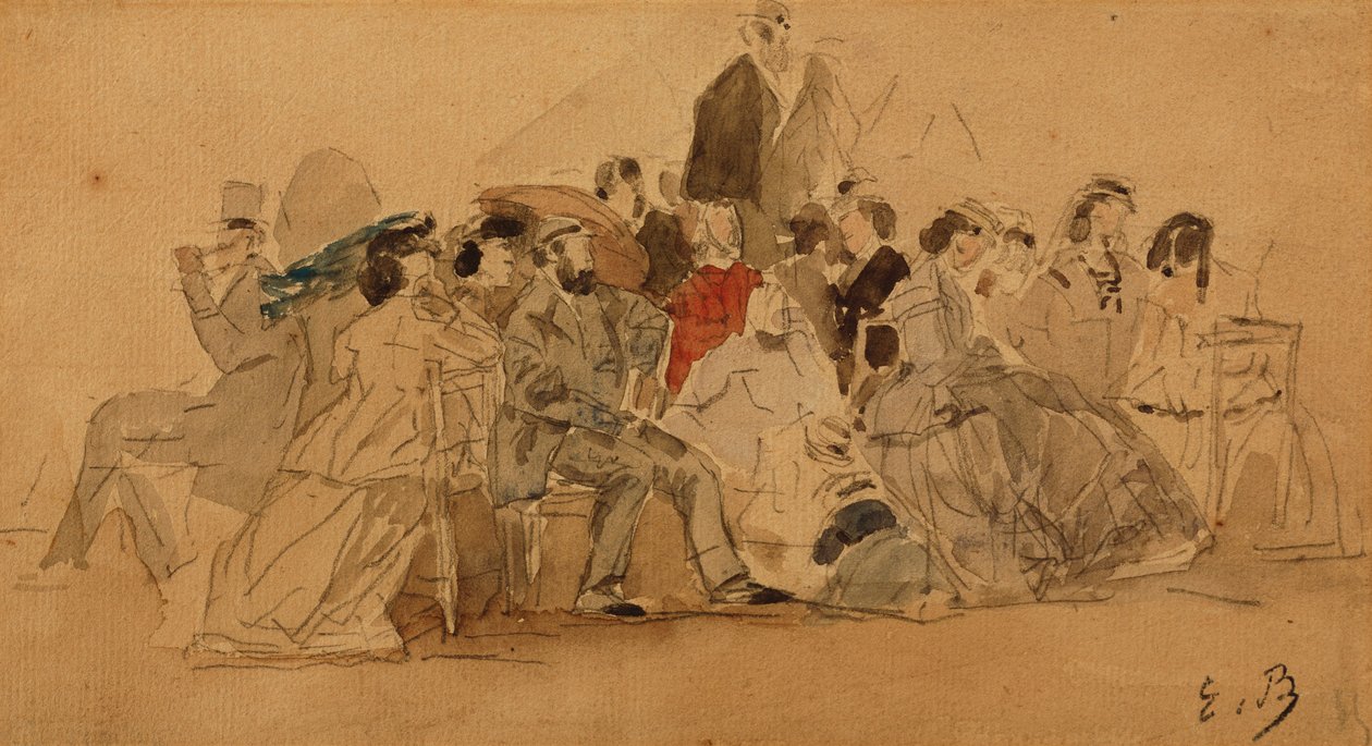 Afternoon on the Beach, c.1865 by Eugene Louis Boudin