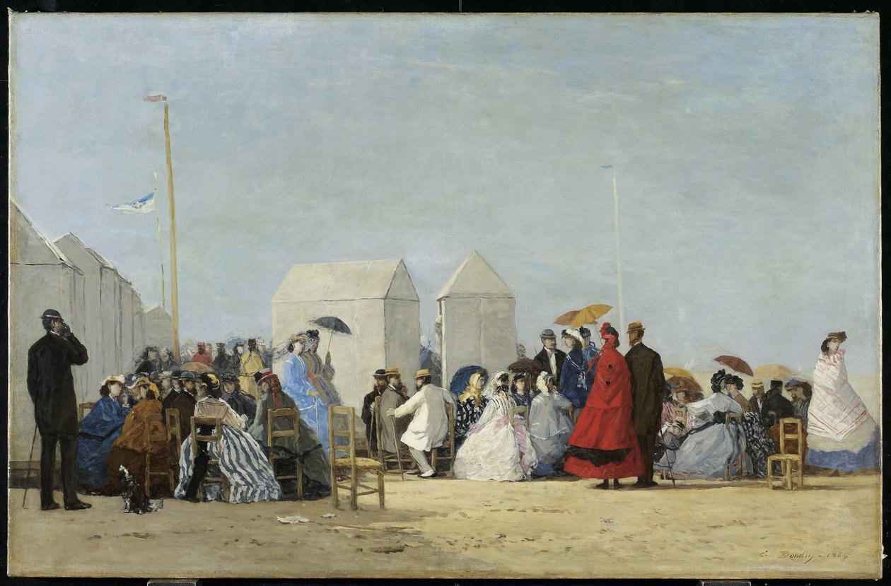 Beach Near Trouville by Eugene Louis Boudin