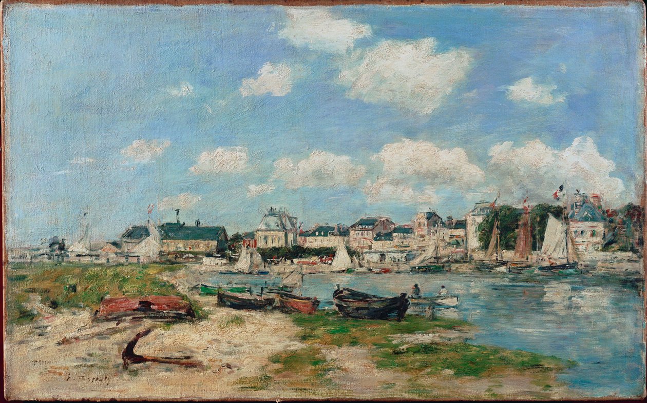 Beach at Trouville, France by Eugene Louis Boudin