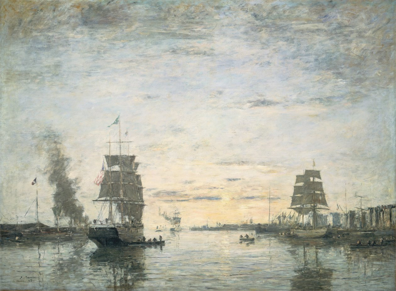 Entrance to the Harbor, Le Havre, 1883 by Eugene Louis Boudin