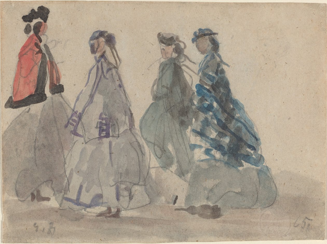 Four Women at Trouville, 1865 by Eugene Louis Boudin