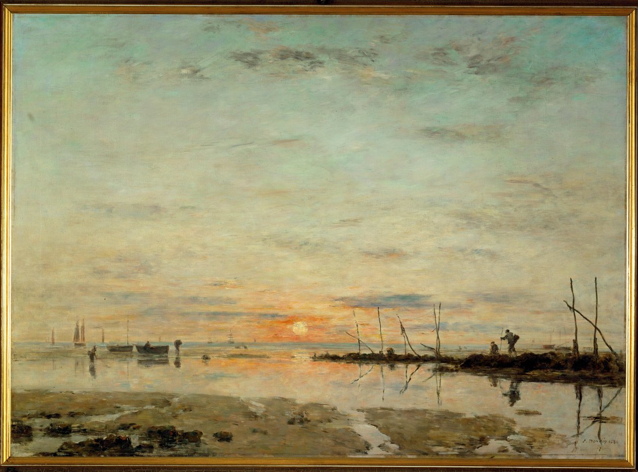 Le Havre, Sunset at Low Tide by Eugene Louis Boudin