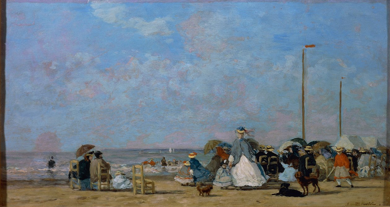 On Trouville Beach by Eugene Louis Boudin