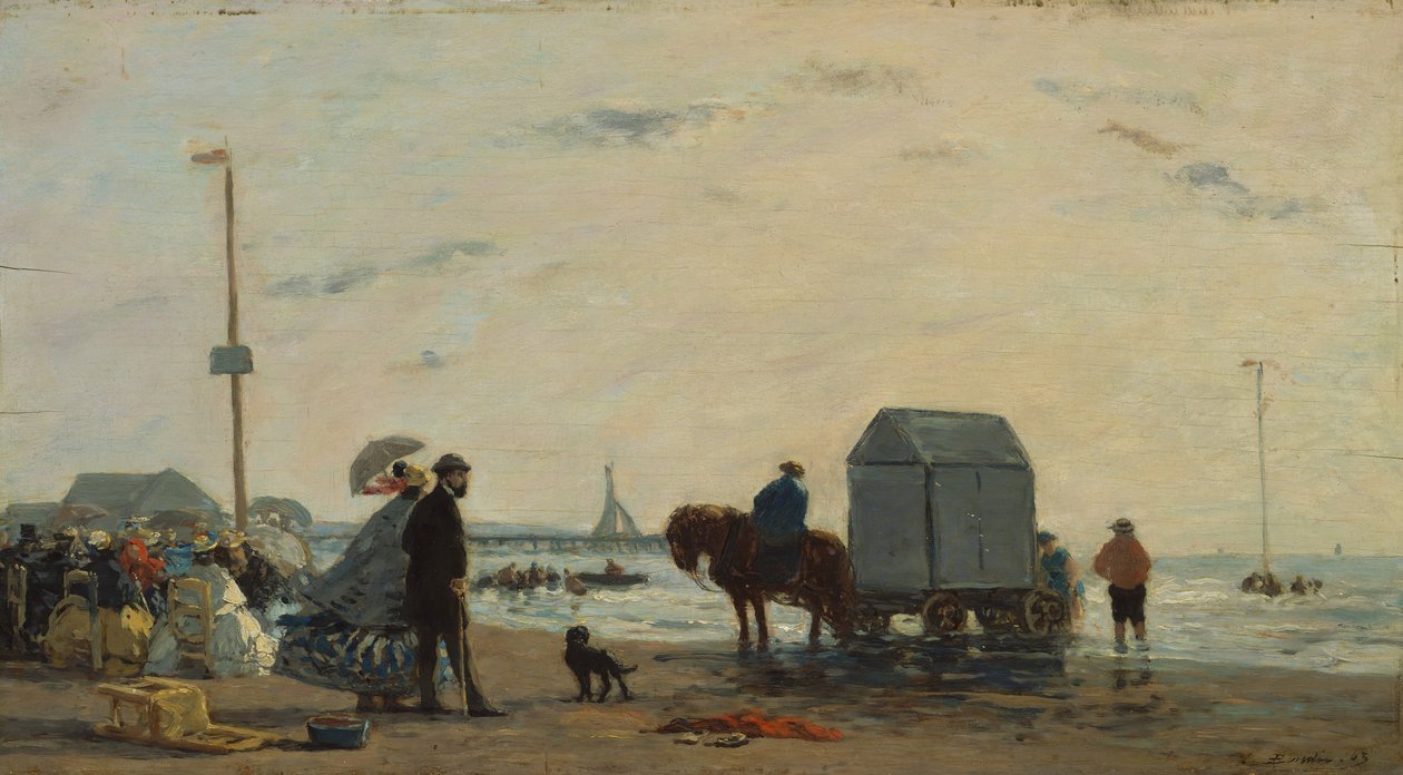 On the Beach at Trouville by Eugene Louis Boudin