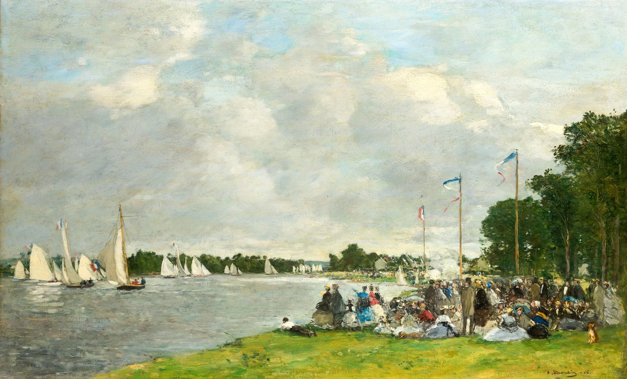 Regattas at Argenteuil, 1866 by Eugene Louis Boudin