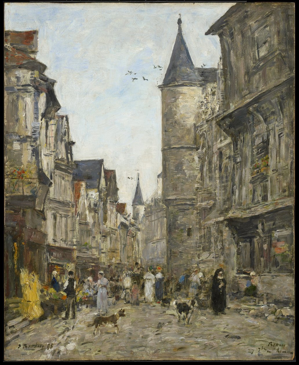 Rue Saint-Romain, Rouen by Eugene Louis Boudin
