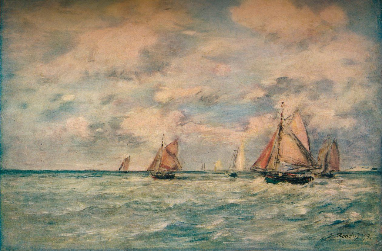 Sortie Des Barques A Trouville, 1895 by Eugene Louis Boudin