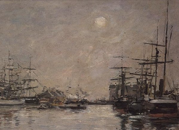 The Basin of the Barre, Le Havre by Eugene Louis Boudin