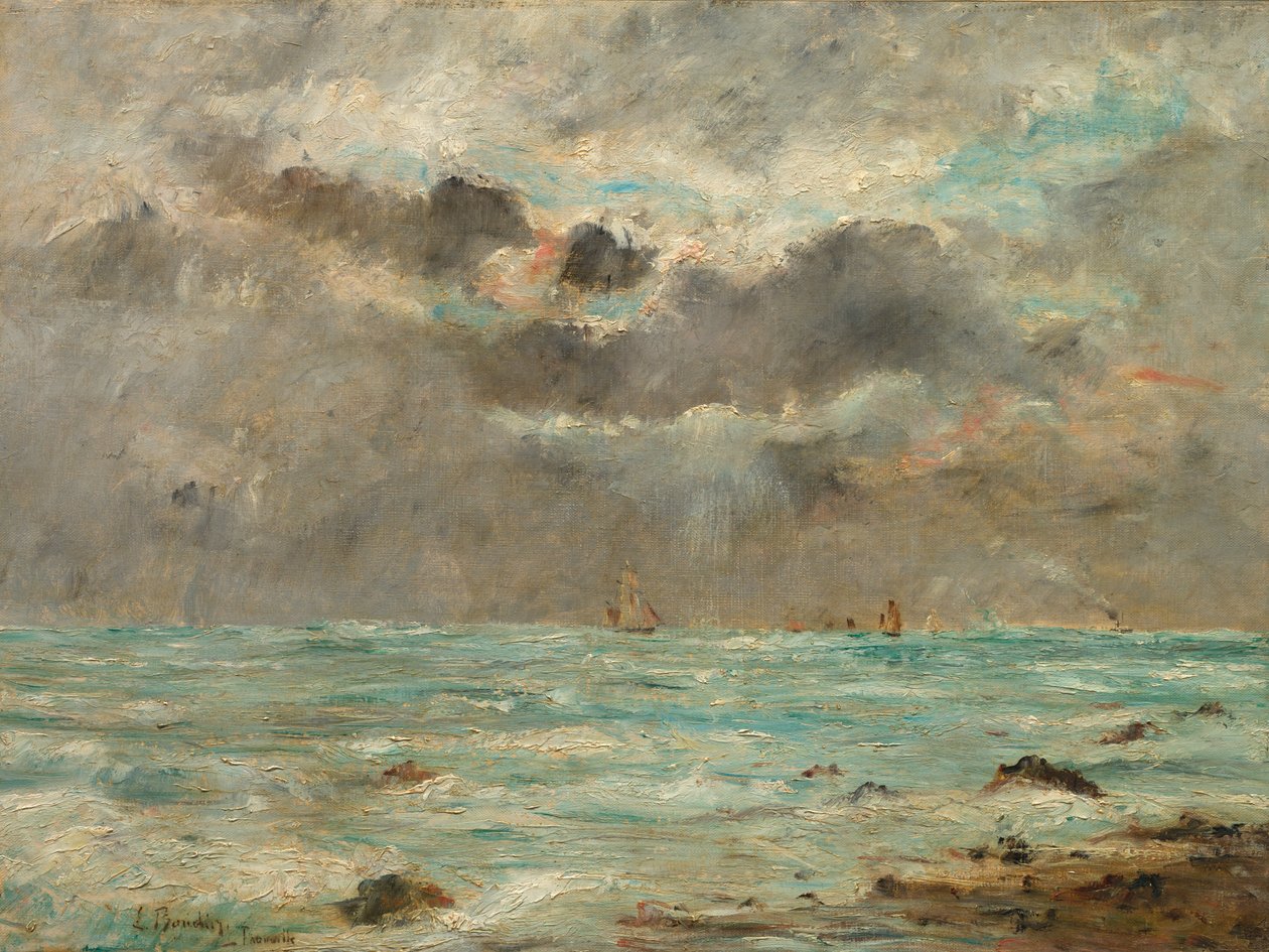 The Coast at Trouville, c.1865-1900 by Eugene Louis Boudin